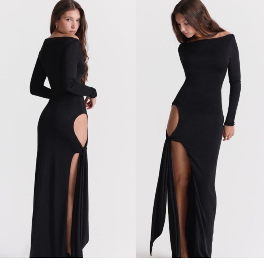 HOUSE OF CB 'Marella' Black Cutout Maxi Dress ‎ size medium